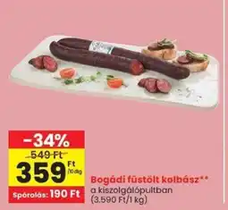 Spar Bogádi füstölt kolbász ajánlat