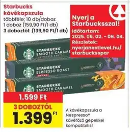 Spar Starbucks kávékapszula ajánlat