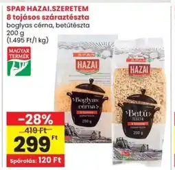 Spar Spar hazai.szeretem 8 tojásos száraztészta ajánlat