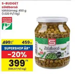 Spar S-budget zöldborsó ajánlat