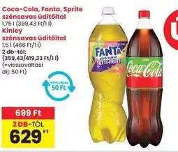 Spar Coca-cola, fanta, sprite szénsavas üdítőital stb. ajánlat