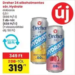 Spar Dreher 24 alkoholmentes sör, hydrate ajánlat