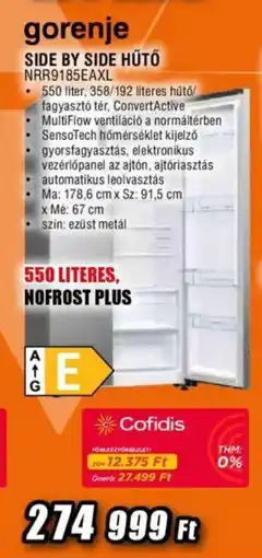 Expert Gorenje side by side hűtő nrr9185eaxl ajánlat