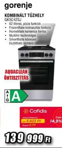 Expert Gorenje kombinált tűzhely gk5c42sj ajánlat