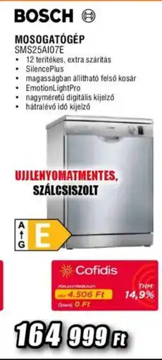 Expert Bosch mosogatógép sms25a107e ajánlat