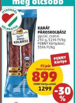 PENNY Karát Pároskolbász ajánlat