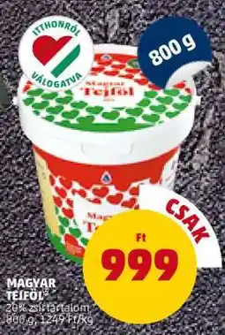 PENNY Magyar tejföl ajánlat
