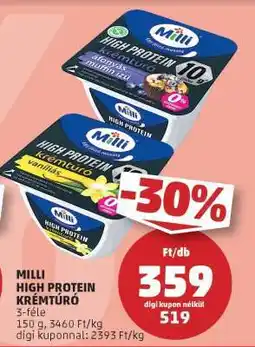 PENNY Milli High Protein krémtúró ajánlat