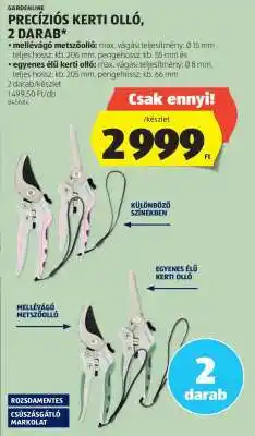 ALDI GARDENLINE PRECÍZIÓS KERTI OLLÓ, 2 DARAB ajánlat