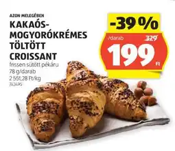 ALDI KAKAÓS-MOGYORÓKRÉMES TÖLTÖTT CROISSANT ajánlat