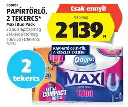 ALDI Ooops! Papírtörlő, 2 tekercs ajánlat
