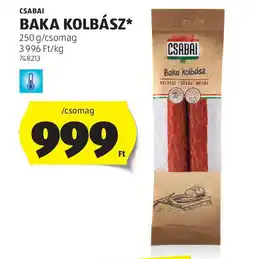 ALDI Csabai Baka Kolbász ajánlat