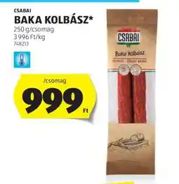 ALDI Csabai Baka Kolbász ajánlat
