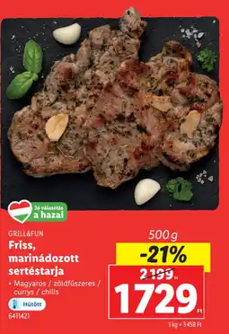 Lidl GRILL&FUN Friss, marinádozott sertéstarja ajánlat