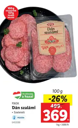 Lidl PIKOK Dán szalámi ajánlat