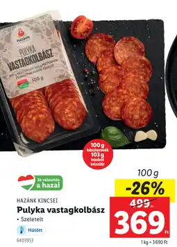 Lidl HAZÁNK KINCSEI Pulyka vastagkolbász ajánlat