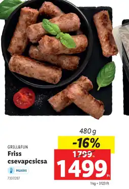 Lidl GRILL&FUN Friss csevapcsicsa ajánlat