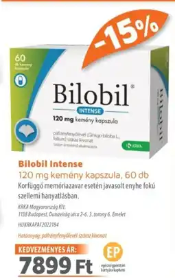 Alma Gyógyszertárak Bilobil Intense kemény kapszula ajánlat