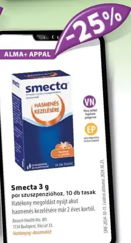 Alma Gyógyszertárak Smecta por szuszpenzióhoz ajánlat