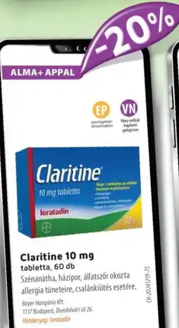 Alma Gyógyszertárak Claritine tabletta ajánlat