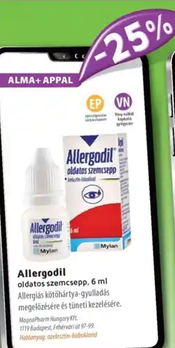 Alma Gyógyszertárak Allergodil oldatos szemcsepp ajánlat