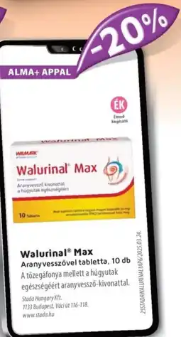 Alma Gyógyszertárak Walurinal Max tabletta ajánlat