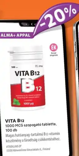 Alma Gyógyszertárak VITA B12 tabletta ajánlat
