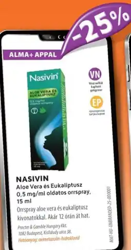 Alma Gyógyszertárak Nasivin orrspray ajánlat