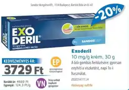 Alma Gyógyszertárak Exoderil krém ajánlat