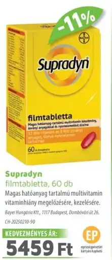 Alma Gyógyszertárak Supradyn filmtabletta ajánlat
