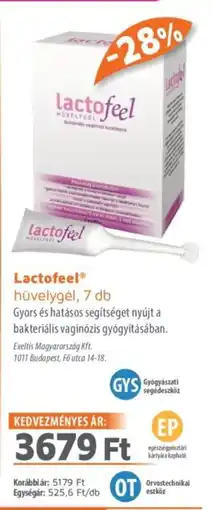 Alma Gyógyszertárak Lactofeel hüvelygel ajánlat