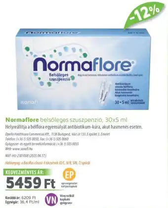 Alma Gyógyszertárak Normaflore belsőleges szuszpenzió ajánlat