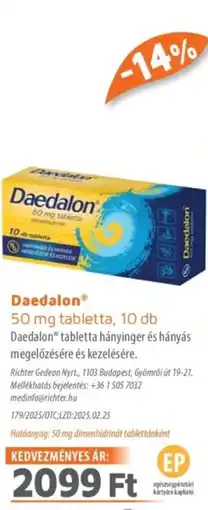 Alma Gyógyszertárak Daedalon tabletta ajánlat