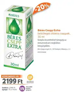 Alma Gyógyszertárak Béres Csepp Extra belsőleges oldatos cseppek ajánlat