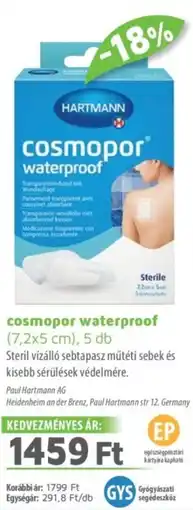 Alma Gyógyszertárak HARTMANN Cosmopor waterproof ajánlat