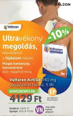 Alma Gyógyszertárak Voltaren ActiGo gyógyszeres tapasz ajánlat