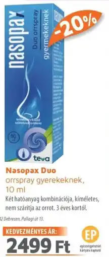 Alma Gyógyszertárak Nasopax Duo orrspray gyerekeknek ajánlat