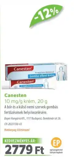 Alma Gyógyszertárak Canesten krém ajánlat