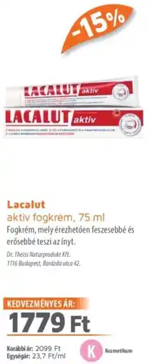 Alma Gyógyszertárak Lacalut aktiv fogkrém ajánlat