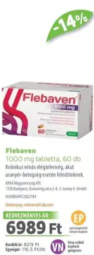 Alma Gyógyszertárak Flebaven tabletta ajánlat
