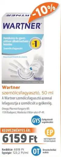 Alma Gyógyszertárak Wartner szemölcsfagyasztó ajánlat
