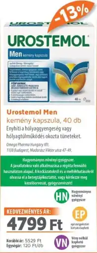 Alma Gyógyszertárak Urostemol Men kapszula ajánlat