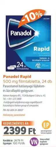 Alma Gyógyszertárak Panadol Rapid filmtabletta ajánlat
