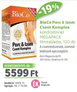 Alma Gyógyszertárak BioCo Porc & Izom Csont Komplex filmtabletta ajánlat
