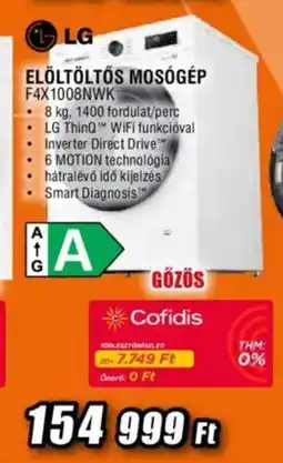 Expert Lg elöltöltős mosógép f4x1008nwk ajánlat