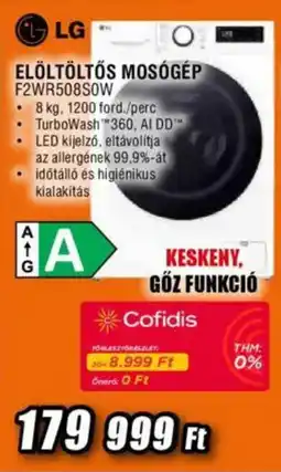 Expert Lg elöltöltős mosógép f2wr508sow ajánlat