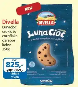 ÁRKLUB Divella lunacioc csokis és cornflake darabos keksz ajánlat
