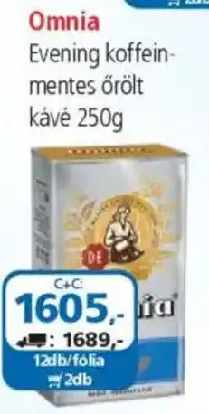 ÁRKLUB Omnia Evening koffein mentes őrölt kávé ajánlat