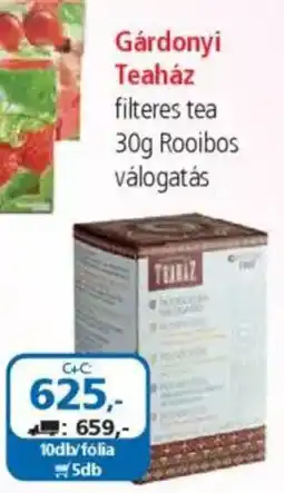 ÁRKLUB Gárdonyi teaház filteres tea ajánlat