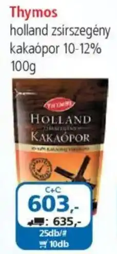ÁRKLUB Thymos holland zsírszegény kakaópor ajánlat